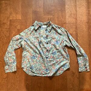 Liz Claiborne Blue and Red Button Down Shirt